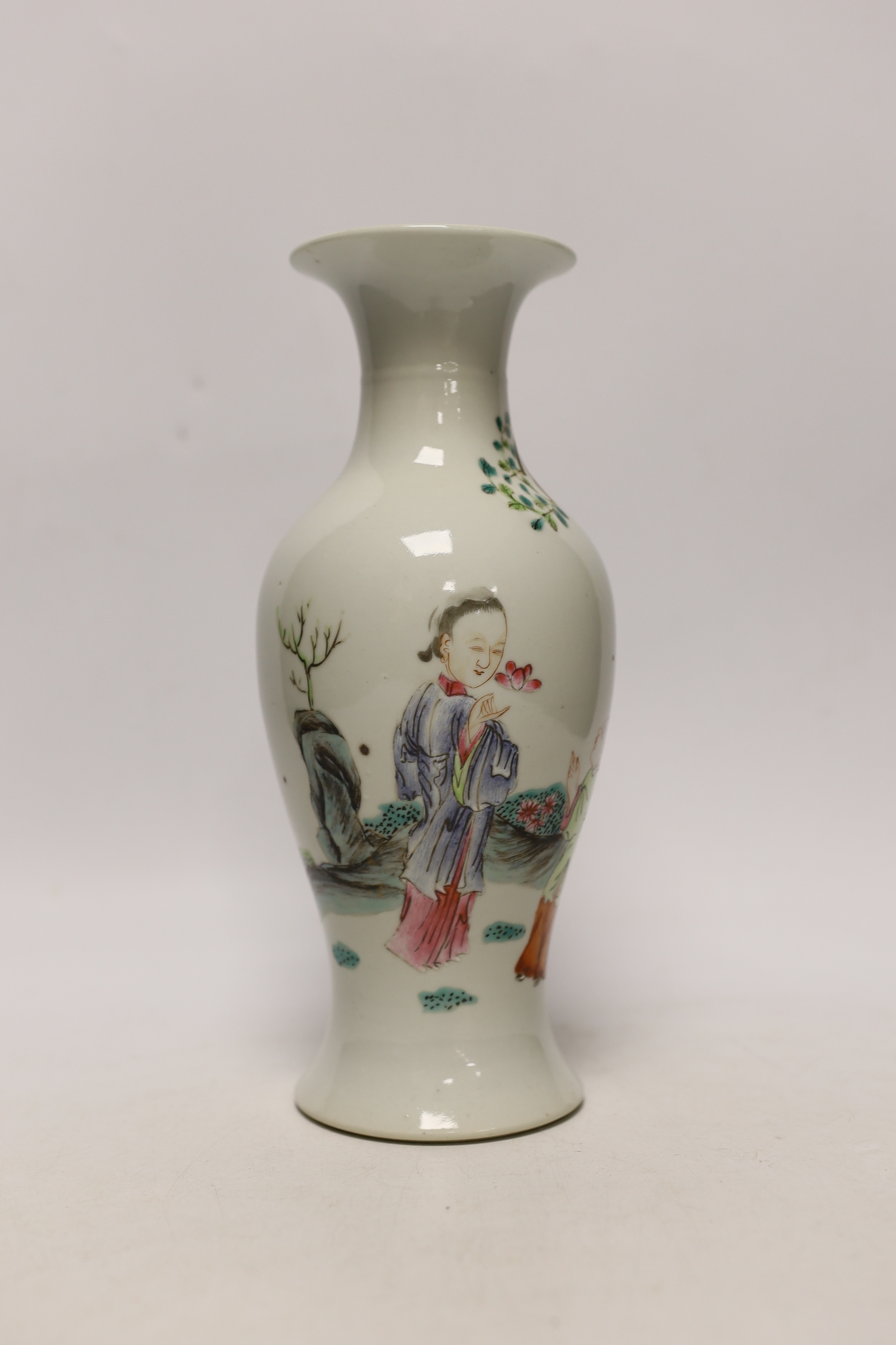 A Chinese famille rose baluster jar, 23cm high